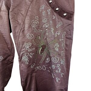 DARKWIN Spider Embroidered Cargo‎ Pants Womens 18 Black Goth Y2K Cyberpunk